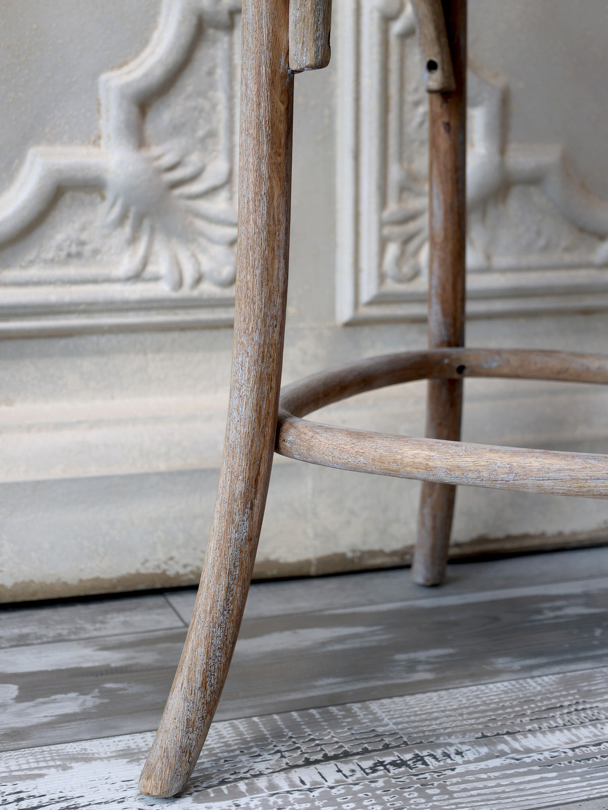 Wood & Rattan French Bar Stool – Natural