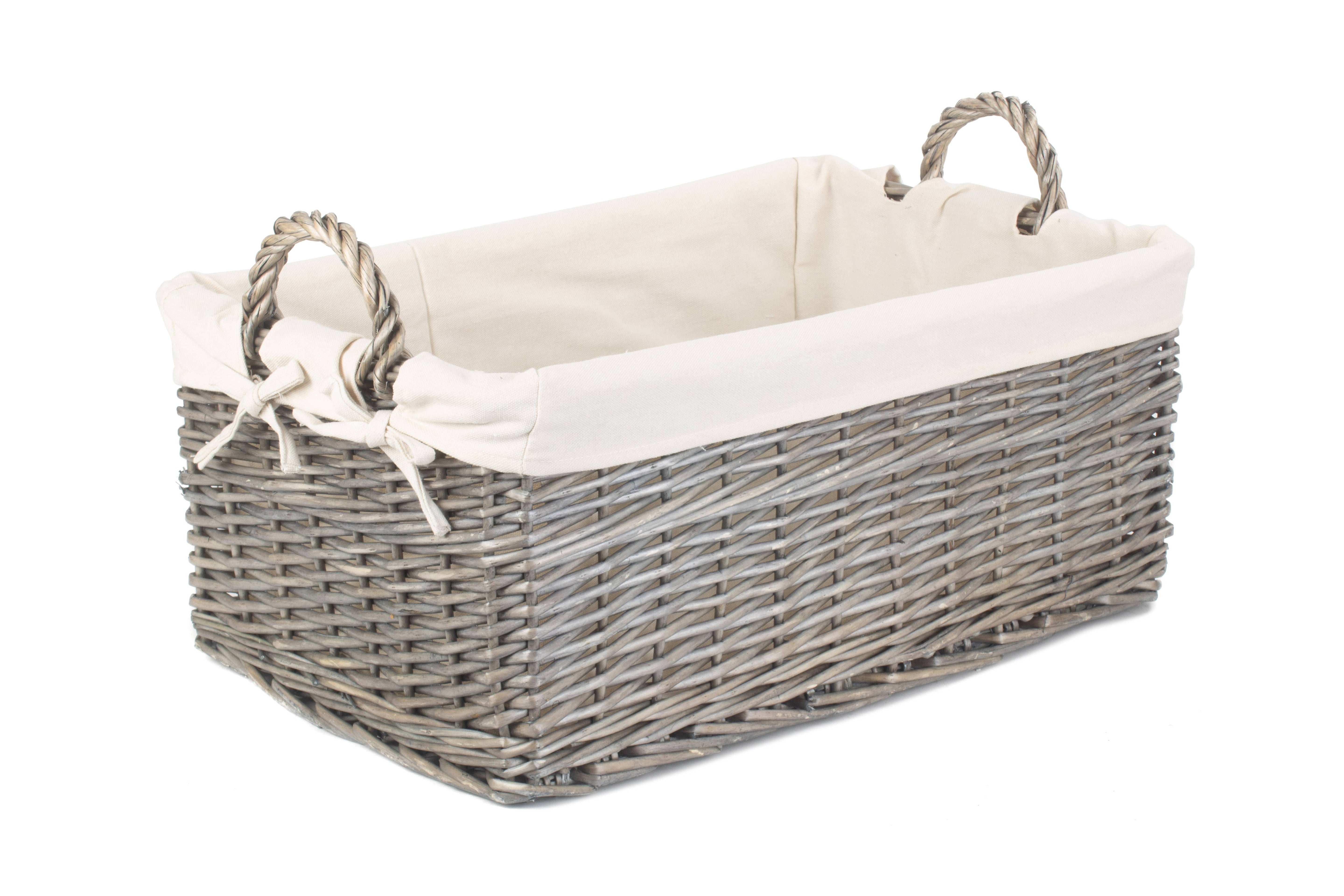Large Willow Storage Basket | Shallow Wicker Basket