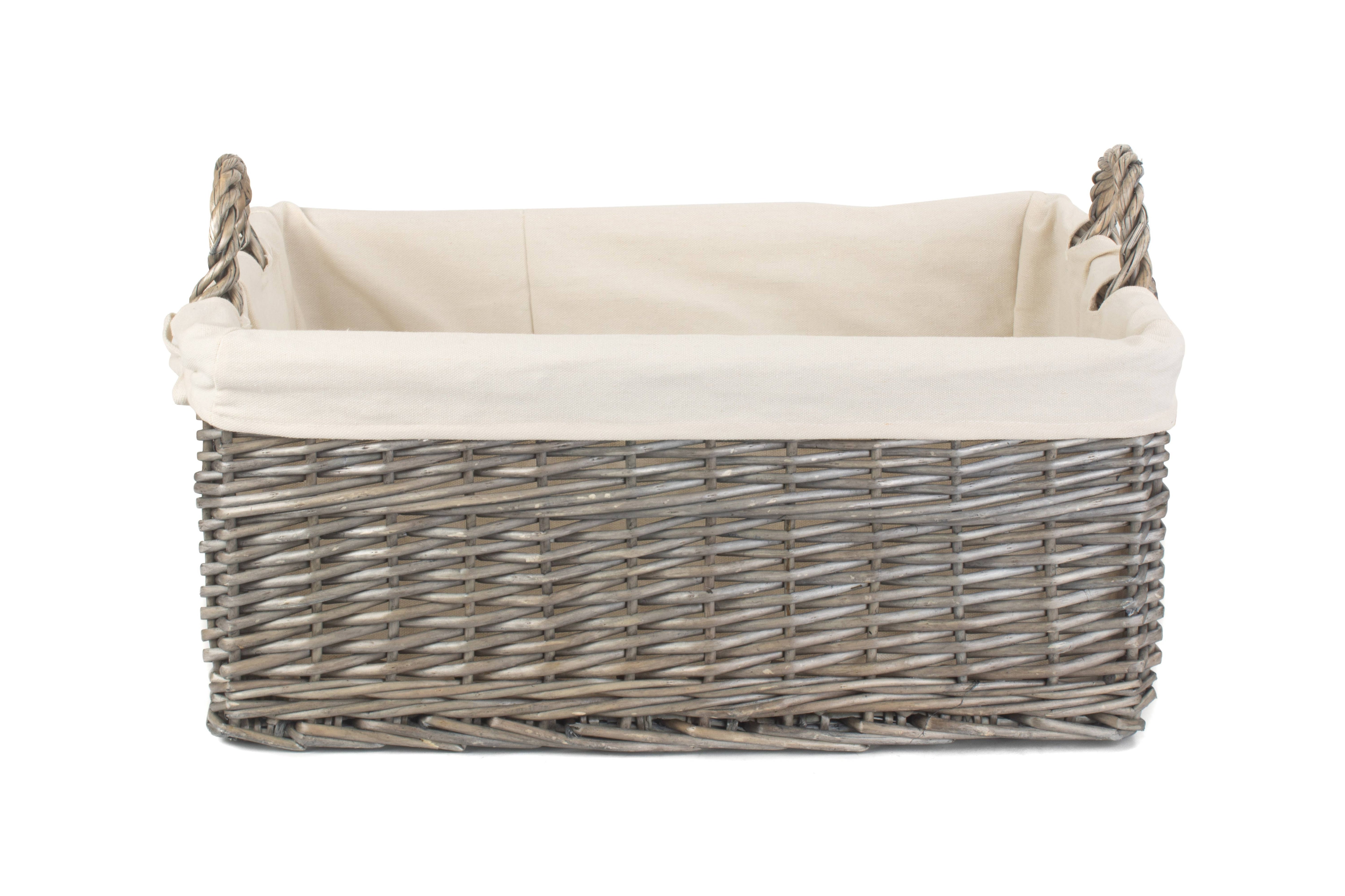 Large Willow Storage Basket | Shallow Wicker Basket