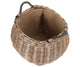 Curve-sided Antique Wash Hessian Lined Log Basket