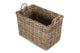 Rectangular Grey Rattan Hallway Log Basket Set 2