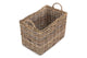 Small Rectangular Grey Rattan Hallway Log Basket