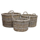 Set of 3 Round Baskets with Ear Handles