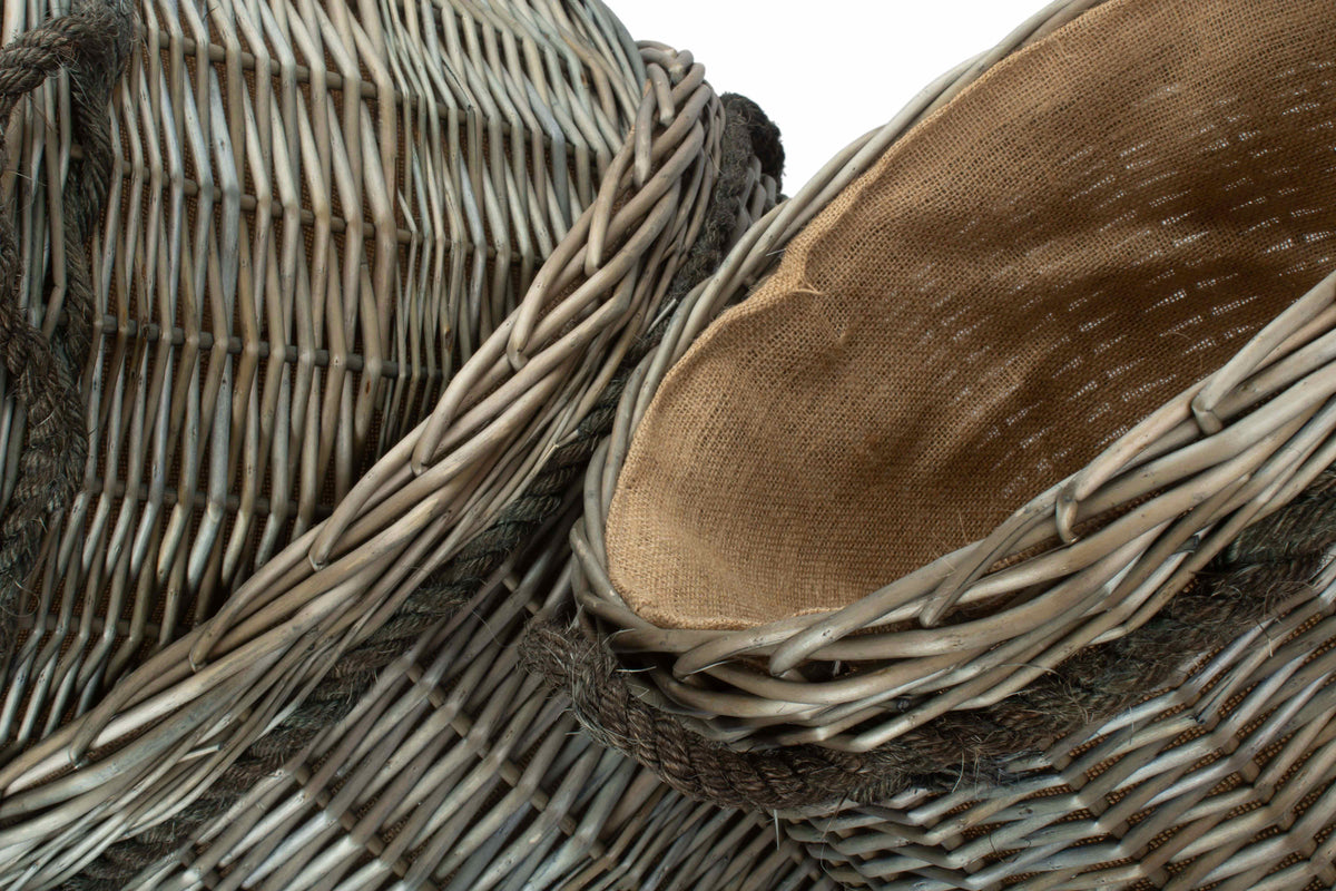 Round Willow Log Basket | Antique Wash Wicker