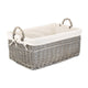 Large Shallow Lined Antique Wash Storage Basket