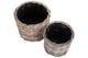 Round Rattan Planter Lined Set of 2