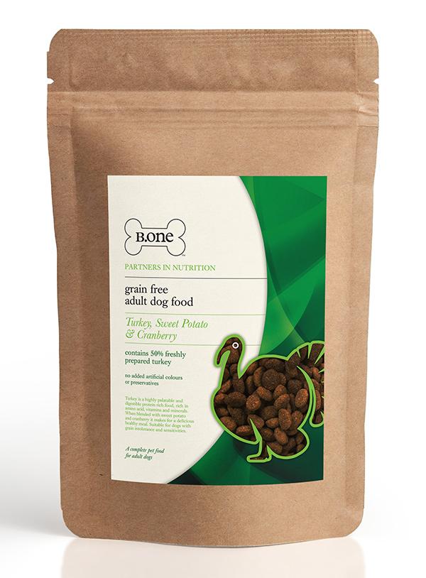 50% Turkey, Sweet Potato & Cranberry - Premium Grain Free Adult Dog Food (1.5kg bag)