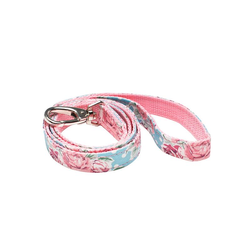 Vintage Rose Floral Fabric Collar & Lead Set