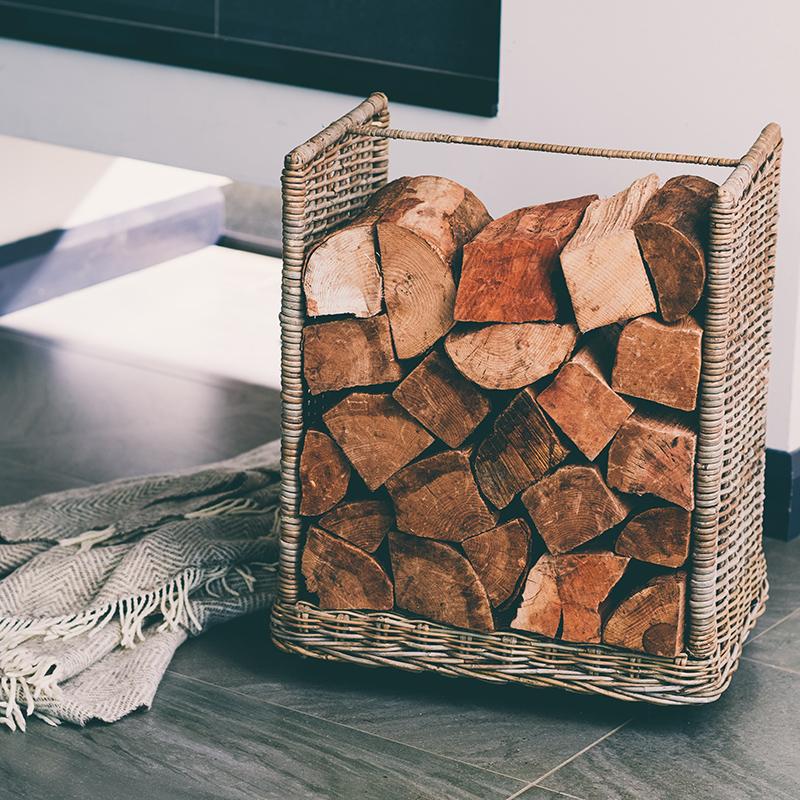 Grey Wash Narrow Basket
